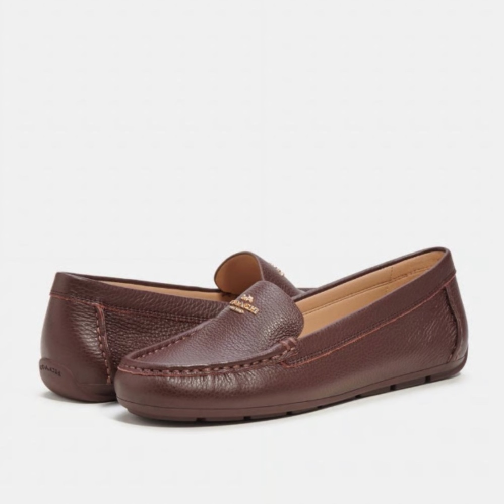 NWOT Coach Women's Marley Dark Brown Leather Driver Loafers - Size 7